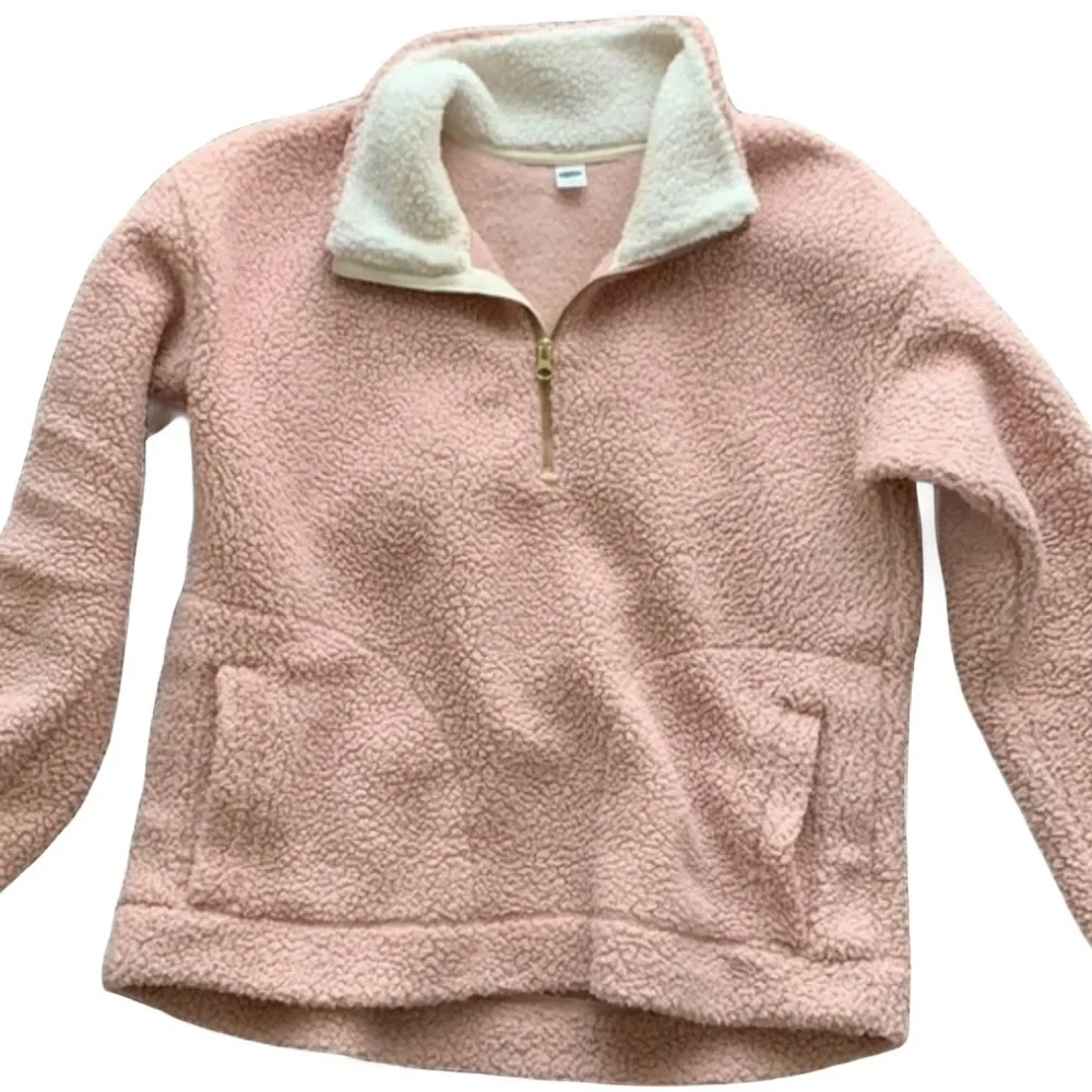 🔴 OLD NAVY OVERSIZED PINK PLUSH SHERPA WITH POCKETS SIZE LARGE